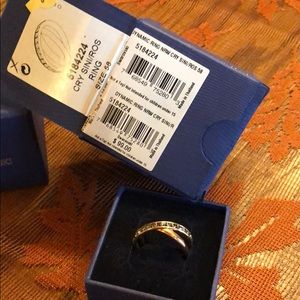 Swarovski crystal rose gold and chocolate ring